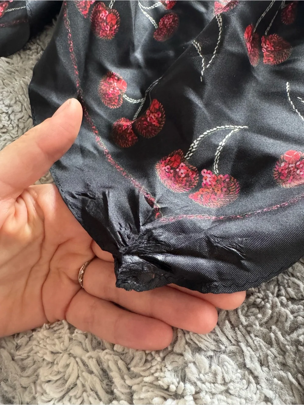 Coach Cherry Silk Diamond Scarf *read description*